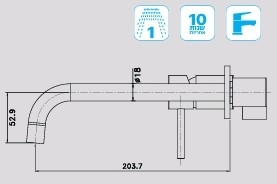 ברז קירי פית מילוי ארוכה פלטינום בגימור זהב מט