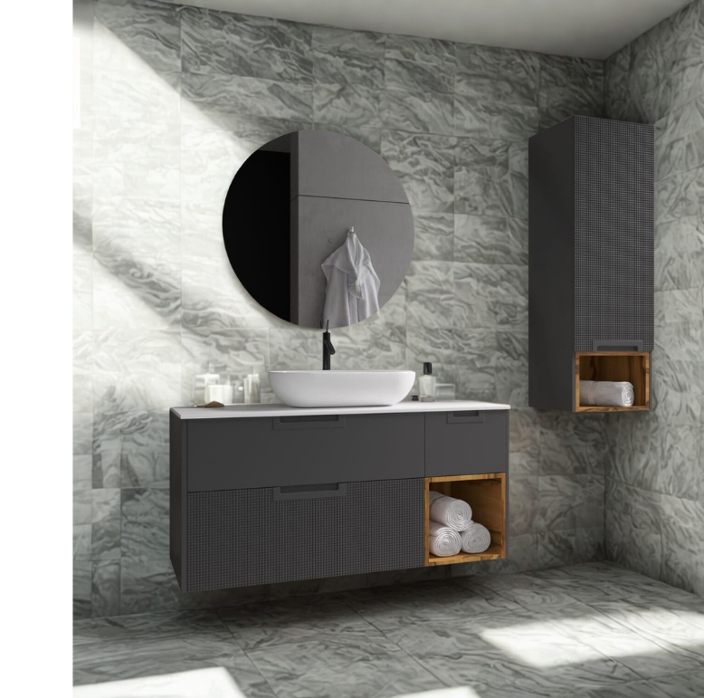 ארון אמבט תלוי דגם דיימונס גודל 100