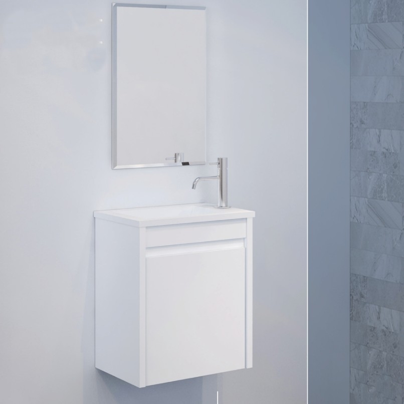 ארון אמבט תלוי לבן דגם אסיף 43/45