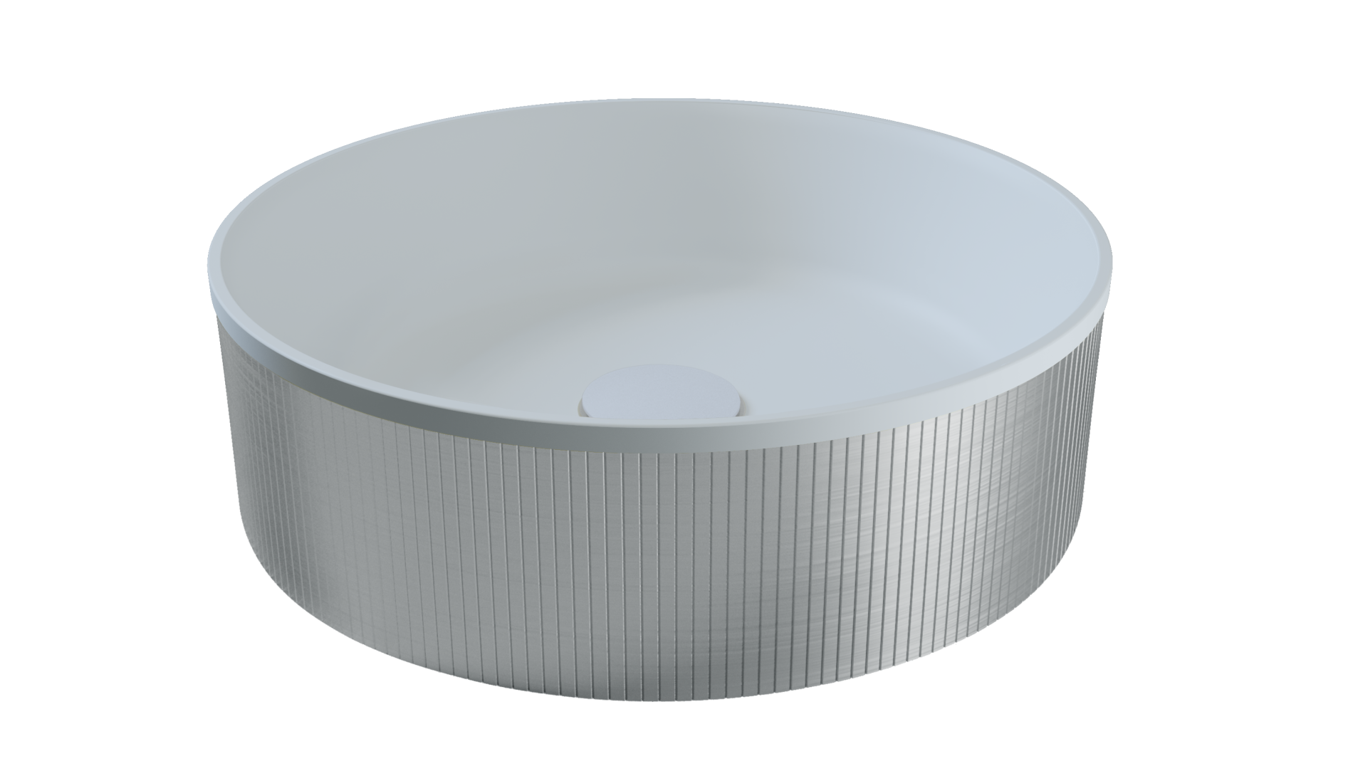 כיור קוריאן מונח עגול משולב נירוסטה ניקל מוברש