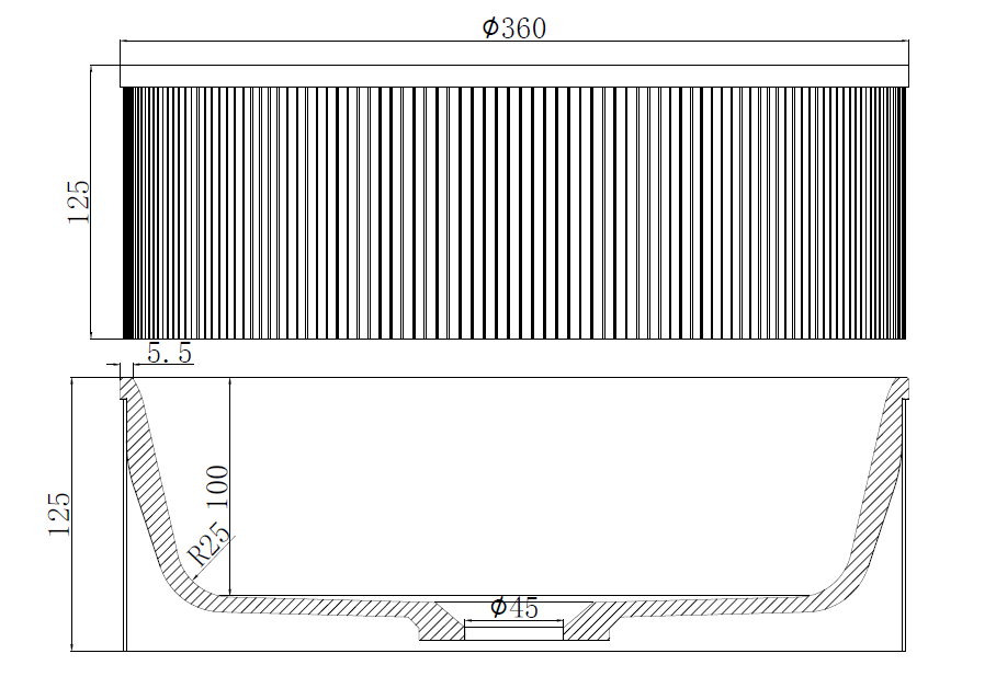 כיור קוריאן מונח עגול משולב נירוסטה גרפיט מט
