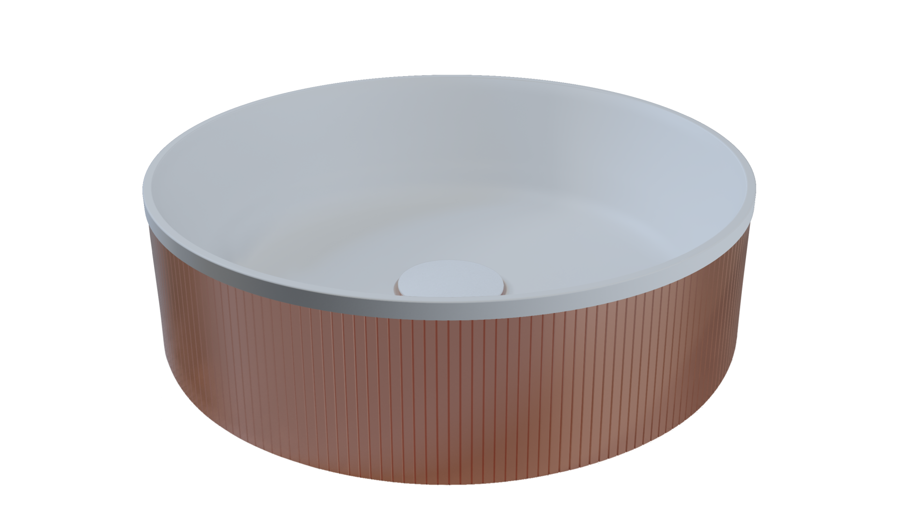 כיור קוריאן מונח עגול משולב נירוסטה רוז גולד